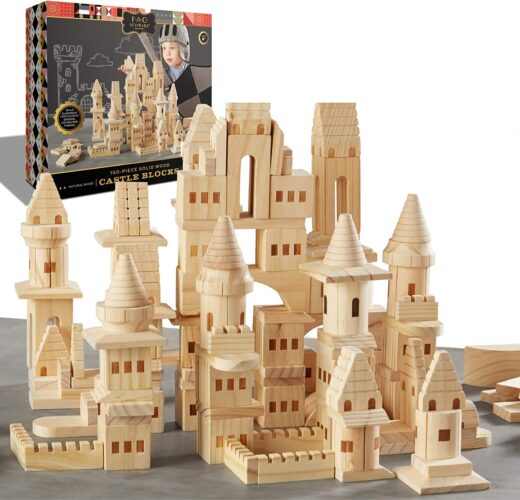 FAO SCHWARZ Wooden Castle Building Blocks Set