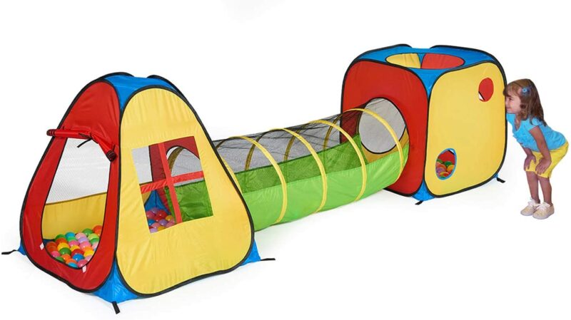 UTEX 3-in-1 Pop up Play Tent With Tunnel